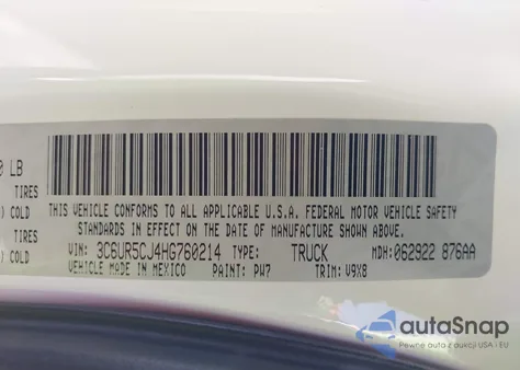 2017 Ram 2500 Tradesman 4X4 6'4 Box from USA, damaged, VIN 3C6UR5CJ4HG760214